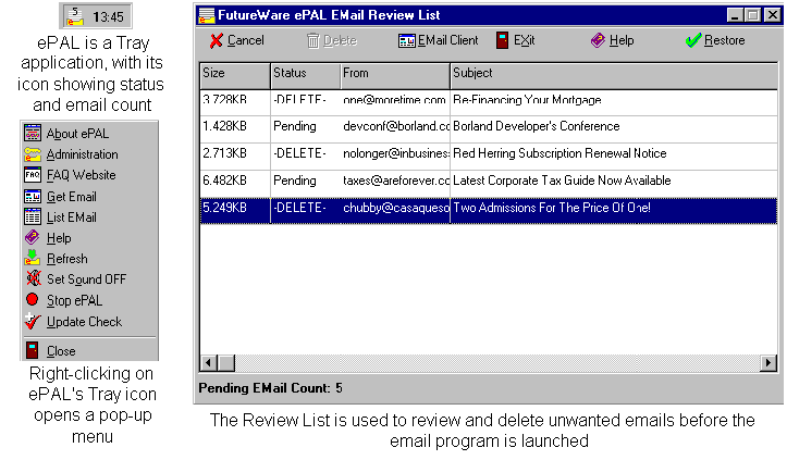 EMail POP3 Alerter (ePAL) Screenshot